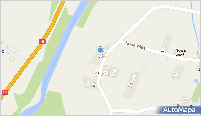 Nowa Wieś, Nowa Wieś, 51, mapa Nowa Wieś