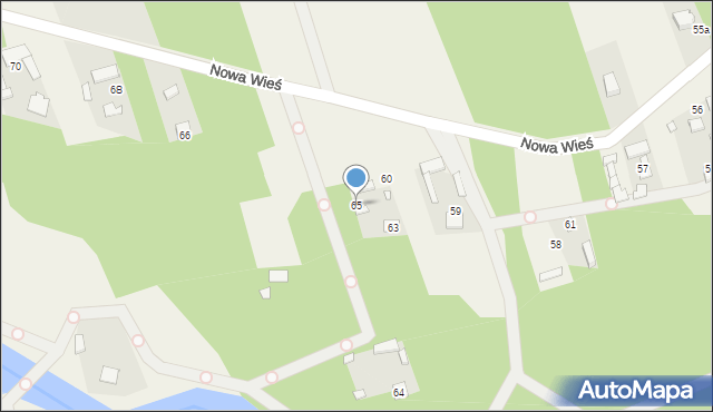 Nowa Wieś, Nowa Wieś, 65, mapa Nowa Wieś