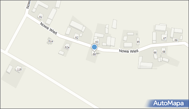 Nowa Wieś, Nowa Wieś, 64, mapa Nowa Wieś