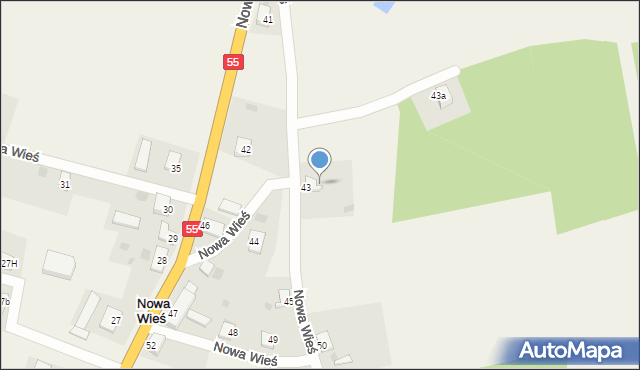 Nowa Wieś, Nowa Wieś, 43B, mapa Nowa Wieś