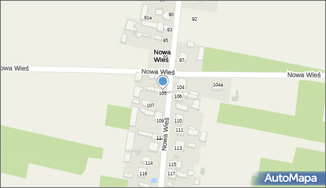 Nowa Wieś, Nowa Wieś, 105, mapa Nowa Wieś
