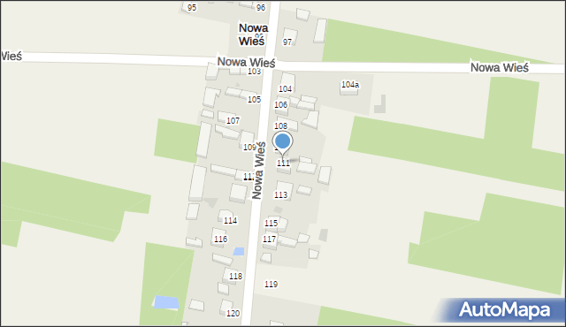Nowa Wieś, Nowa Wieś, 111, mapa Nowa Wieś