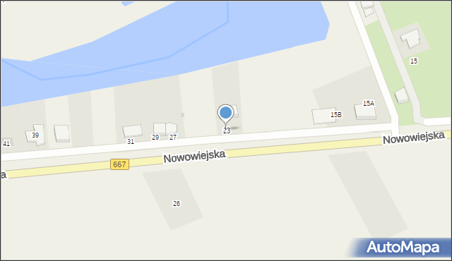 Nowa Wieś Ełcka, Nowowiejska, 23, mapa Nowa Wieś Ełcka