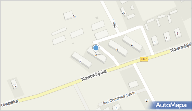 Nowa Wieś Ełcka, Nowowiejska, 6, mapa Nowa Wieś Ełcka