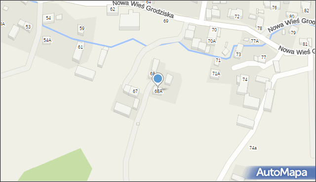 Nowa Wieś Grodziska, Nowa Wieś Grodziska, 68A, mapa Nowa Wieś Grodziska