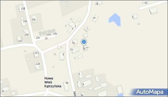 Nowa Wieś Kętrzyńska, Nowa Wieś Kętrzyńska, 3b, mapa Nowa Wieś Kętrzyńska