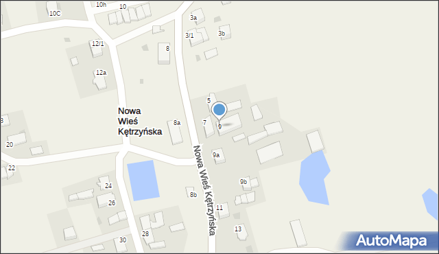 Nowa Wieś Kętrzyńska, Nowa Wieś Kętrzyńska, 9, mapa Nowa Wieś Kętrzyńska