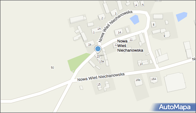 Nowa Wieś Niechanowska, Nowa Wieś Niechanowska, 13, mapa Nowa Wieś Niechanowska
