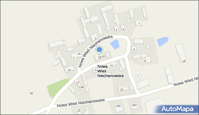 Nowa Wieś Niechanowska, Nowa Wieś Niechanowska, 14, mapa Nowa Wieś Niechanowska