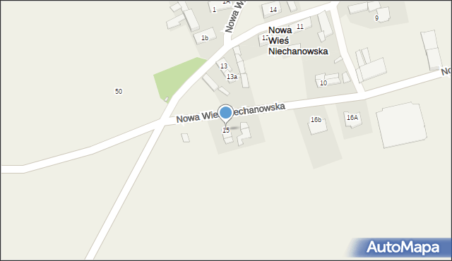 Nowa Wieś Niechanowska, Nowa Wieś Niechanowska, 15, mapa Nowa Wieś Niechanowska