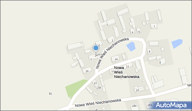 Nowa Wieś Niechanowska, Nowa Wieś Niechanowska, 1A, mapa Nowa Wieś Niechanowska