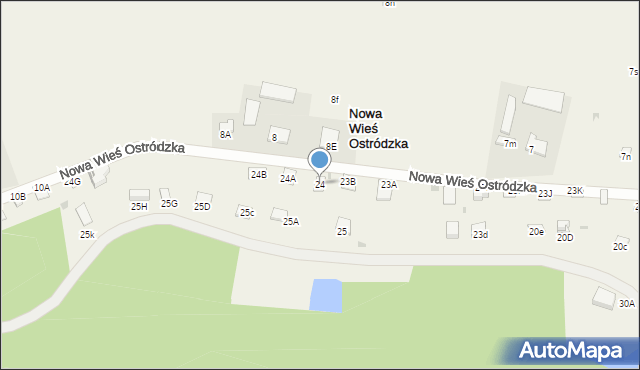 Nowa Wieś Ostródzka, Nowa Wieś Ostródzka, 24, mapa Nowa Wieś Ostródzka