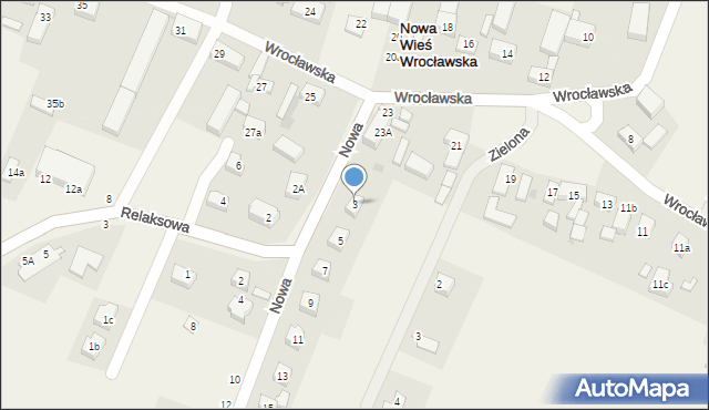 Nowa Wieś Wrocławska, Nowa, 3, mapa Nowa Wieś Wrocławska