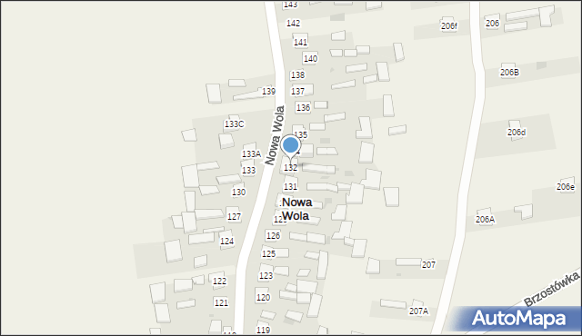 Nowa Wola, Nowa Wola, 132, mapa Nowa Wola