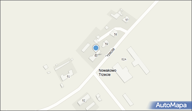 Nowakowo, Nowakowo Trzecie, 60, mapa Nowakowo