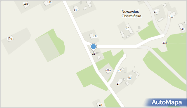 Nowawieś Chełmińska, Nowawieś Chełmińska, 44, mapa Nowawieś Chełmińska