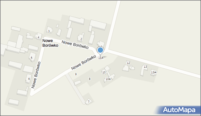 Nowe Borówko, Nowe Borówko, 11A, mapa Nowe Borówko