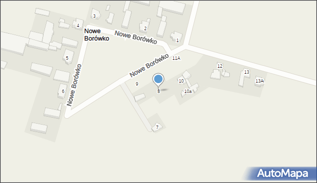 Nowe Borówko, Nowe Borówko, 8, mapa Nowe Borówko