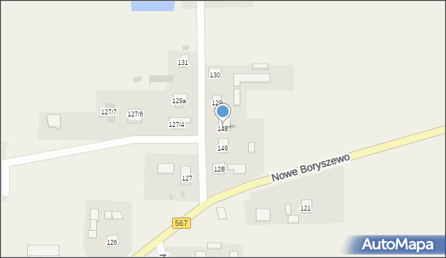 Nowe Boryszewo, Nowe Boryszewo, 148, mapa Nowe Boryszewo
