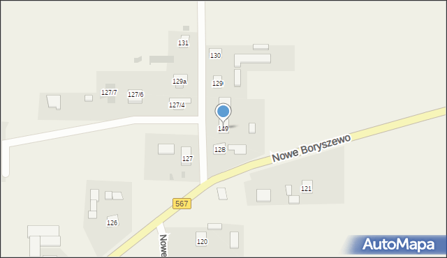 Nowe Boryszewo, Nowe Boryszewo, 149, mapa Nowe Boryszewo