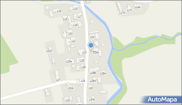 Nowe Bystre, Nowe Bystre, 124B, mapa Nowe Bystre