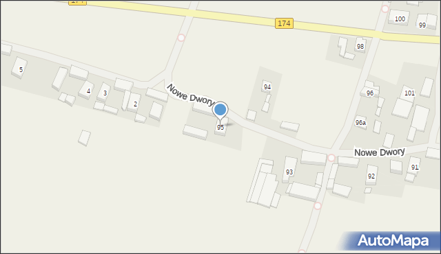 Nowe Dwory, Nowe Dwory, 95, mapa Nowe Dwory
