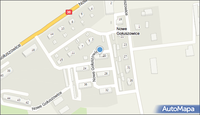 Nowe Gołuszowice, Nowe Gołuszowice, 22, mapa Nowe Gołuszowice