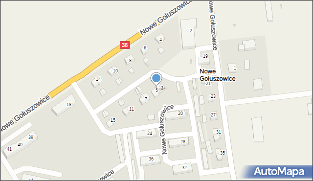 Nowe Gołuszowice, Nowe Gołuszowice, 5, mapa Nowe Gołuszowice