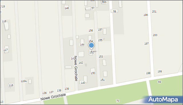 Nowe Grochale, Nowe Grochale, 152, mapa Nowe Grochale
