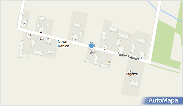 Nowe Kanice, Nowe Kanice, 10, mapa Nowe Kanice