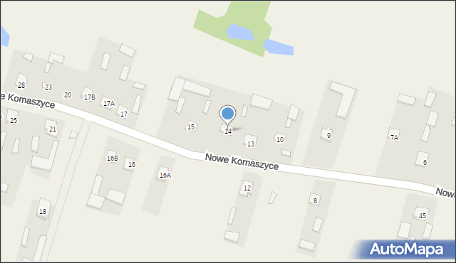 Nowe Komaszyce, Nowe Komaszyce, 14, mapa Nowe Komaszyce