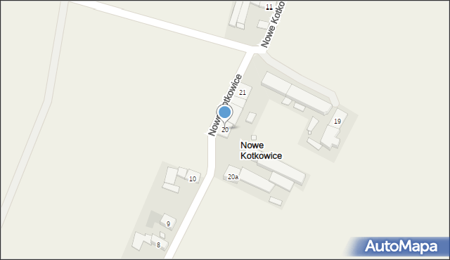 Nowe Kotkowice, Nowe Kotkowice, 20, mapa Nowe Kotkowice