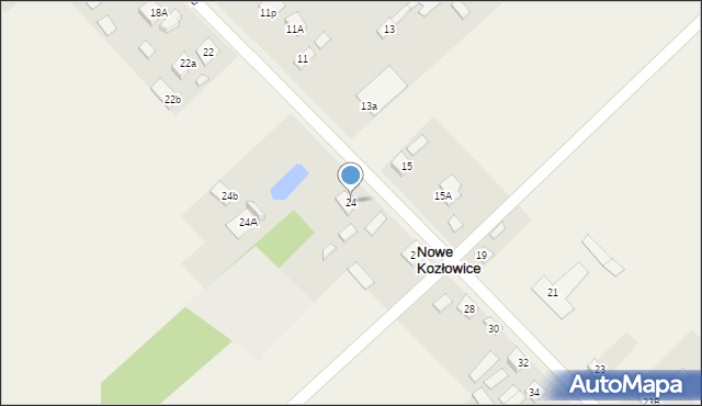 Nowe Kozłowice, Nowe Kozłowice, 24, mapa Nowe Kozłowice