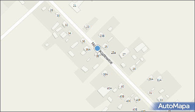 Nowe Kozłowice, Nowe Kozłowice, 38, mapa Nowe Kozłowice