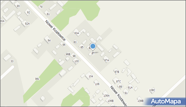 Nowe Kozłowice, Nowe Kozłowice, 87, mapa Nowe Kozłowice