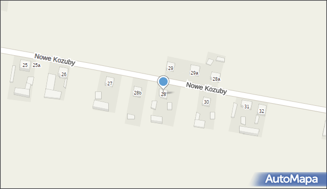 Nowe Kozuby, Nowe Kozuby, 28, mapa Nowe Kozuby