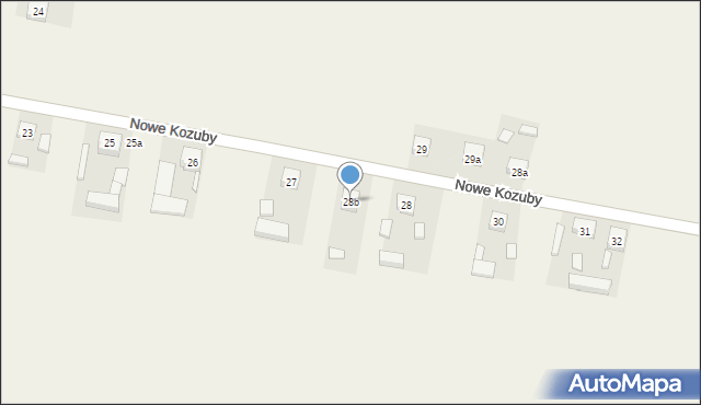 Nowe Kozuby, Nowe Kozuby, 28b, mapa Nowe Kozuby