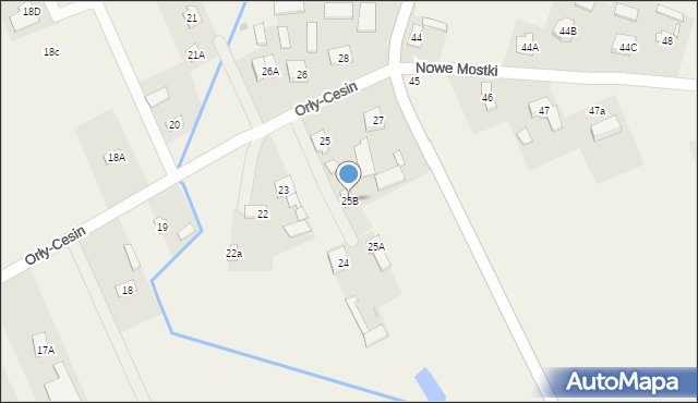 Nowe Mostki, Nowe Mostki, 25B, mapa Nowe Mostki