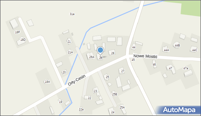 Nowe Mostki, Nowe Mostki, 26, mapa Nowe Mostki