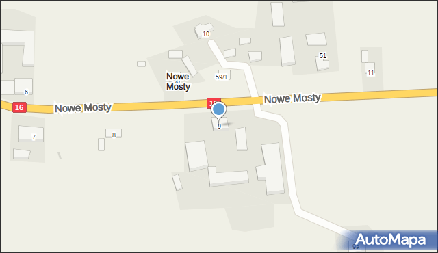 Nowe Mosty, Nowe Mosty, 9, mapa Nowe Mosty