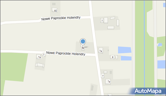 Nowe Paprockie Holendry, Nowe Paprockie Holendry, 8a, mapa Nowe Paprockie Holendry