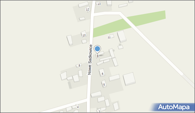 Nowe Sadkowice, Nowe Sadkowice, 9, mapa Nowe Sadkowice
