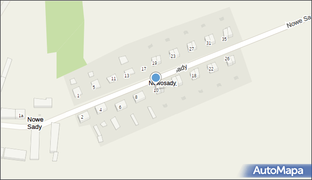 Nowe Sady, Nowe Sady, 10, mapa Nowe Sady