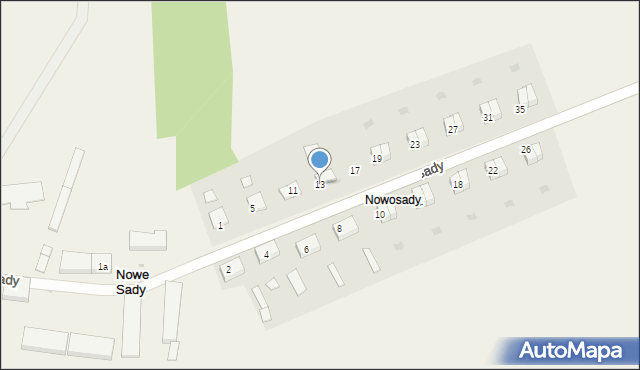 Nowe Sady, Nowe Sady, 13, mapa Nowe Sady
