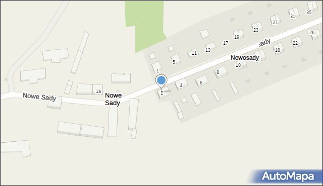 Nowe Sady, Nowe Sady, 2, mapa Nowe Sady