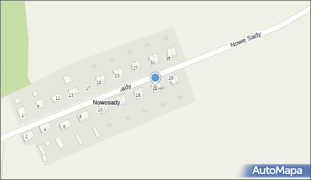 Nowe Sady, Nowe Sady, 22, mapa Nowe Sady