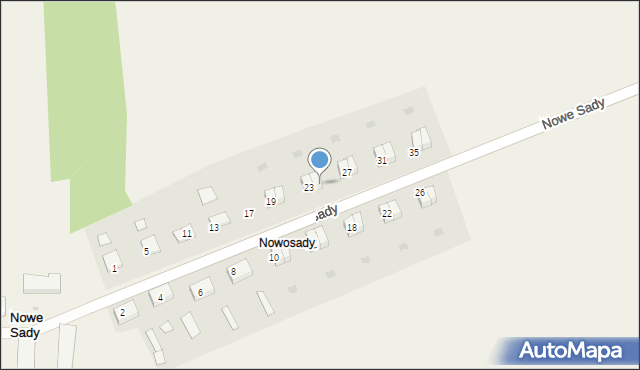 Nowe Sady, Nowe Sady, 25, mapa Nowe Sady