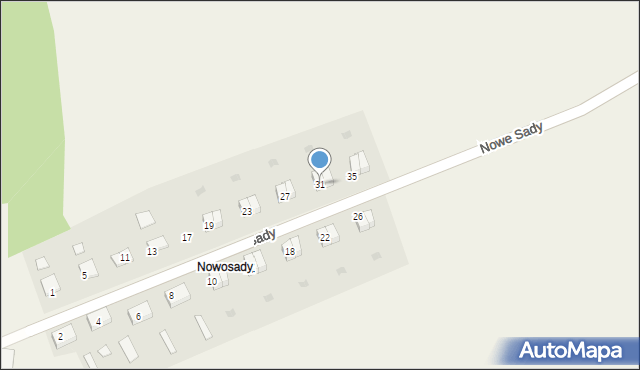 Nowe Sady, Nowe Sady, 31, mapa Nowe Sady