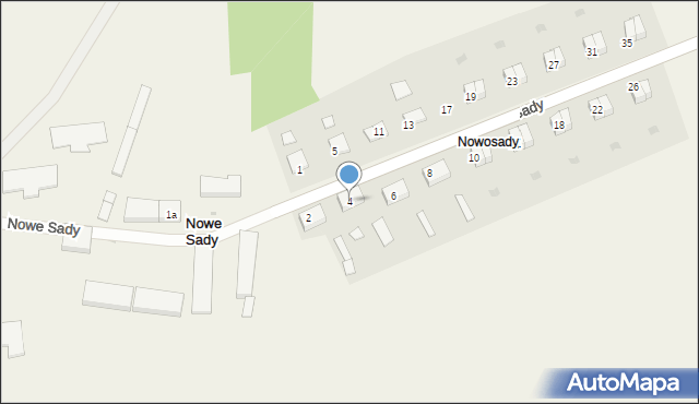 Nowe Sady, Nowe Sady, 4, mapa Nowe Sady