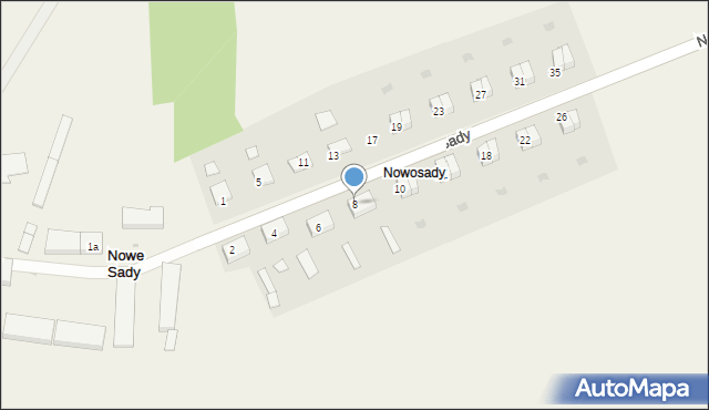 Nowe Sady, Nowe Sady, 8, mapa Nowe Sady